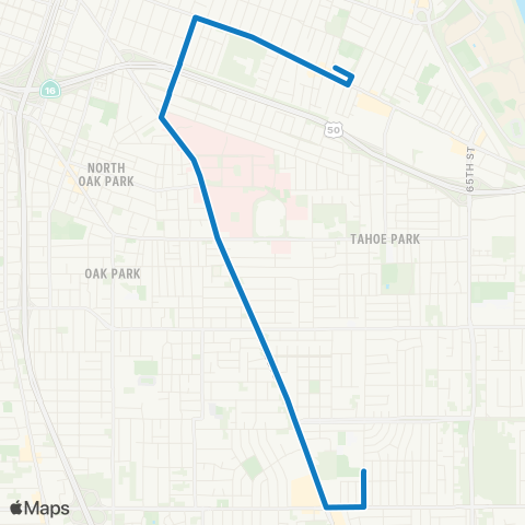SacRT Fruitridge Rd - Stockton Blvd map
