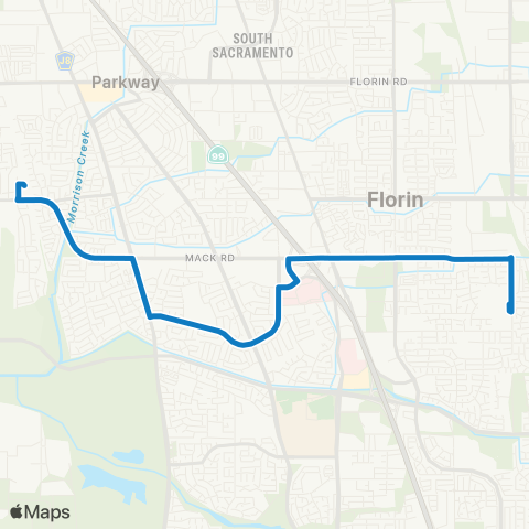 SacRT Elsie map
