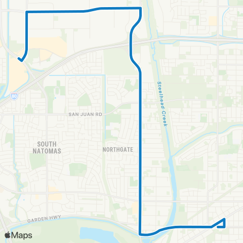 SacRT North Market Commuter map