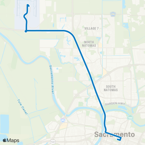 SacRT Airport map