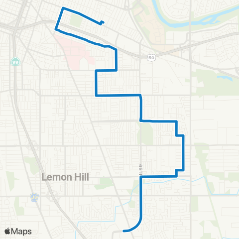 SacRT 14th Ave - Florin Towne map