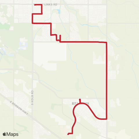 Sun Shuttle Southeast Tucson / Rita Ranch map
