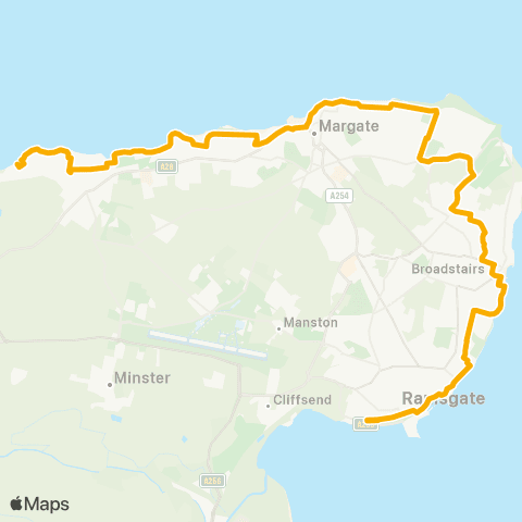Stagecoach South East Boating Pool - Canute Road map