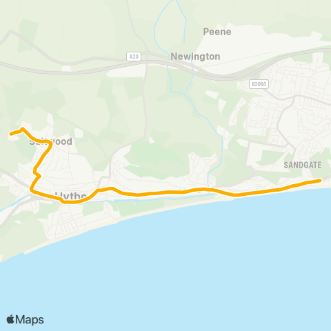 Stagecoach South East Roberts Corner - Brockhill Park School map