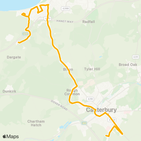 Stagecoach South East Plumpudding Ln - Simon Langton Boys' Sch Grounds map