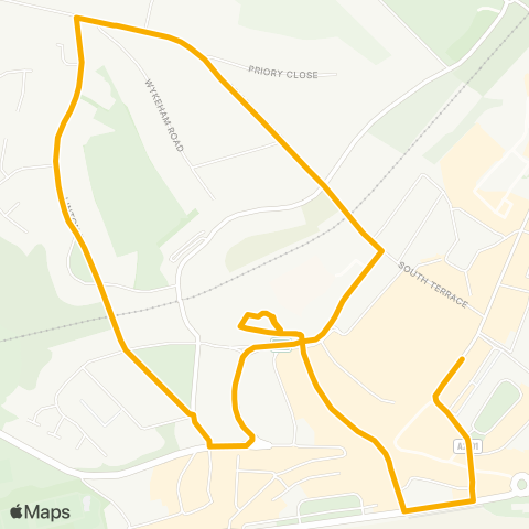 Stagecoach South East Priory Meadow - Railway Station map