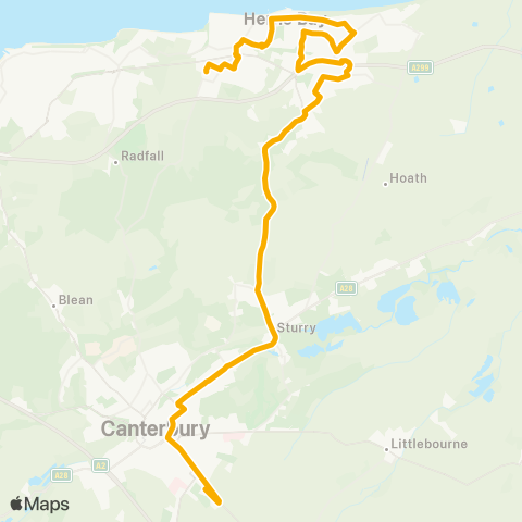 Stagecoach South East Coulter Rd Layby - Simon Langton Girls' Sch map