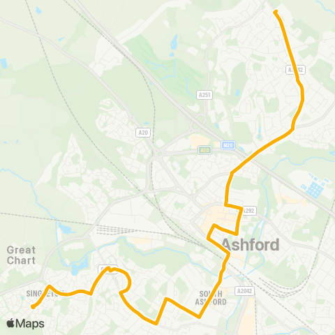 Stagecoach South East Bradbridge Green - Towers School map