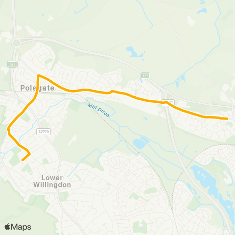 Stagecoach South East The Crossways - Willingdon Community Sch map