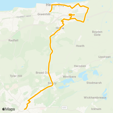 Stagecoach South East Herne Bay High School - Bus Station map