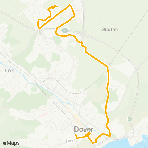 Stagecoach South East Downside Rd - Dover Priory Railway Sta map