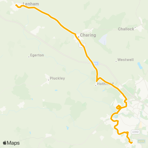 Stagecoach South East Tesco Park Farm - The Lenham School map