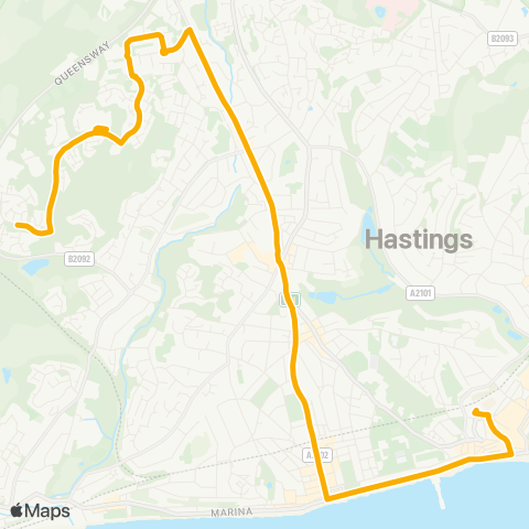 Stagecoach South East Whatlington Way - Railway Station map