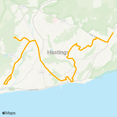 Stagecoach South East Pennine Rise - The St Leonards Academy map