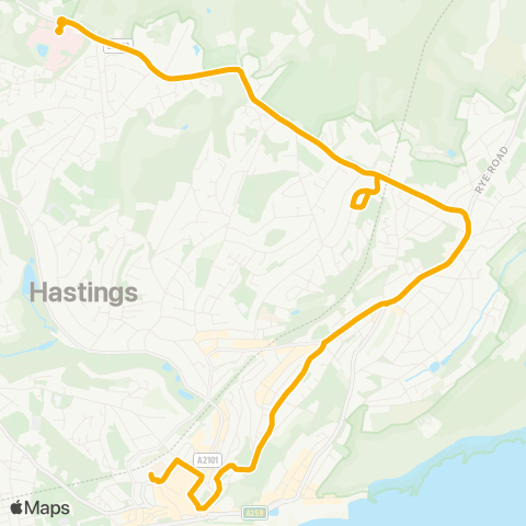 Stagecoach South East Conquest Hospital - Railway Station map