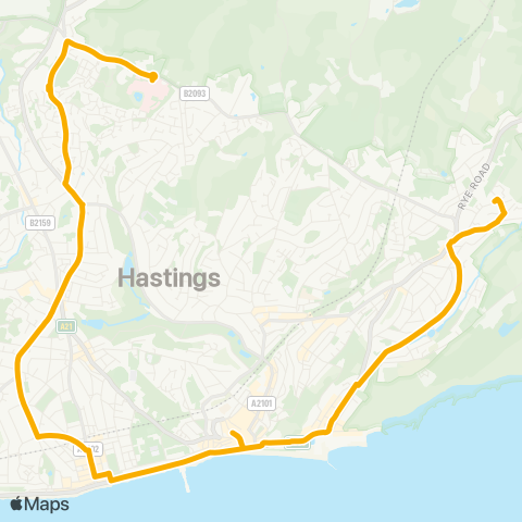 Stagecoach South East Crowborough Road - Conquest Hospital map