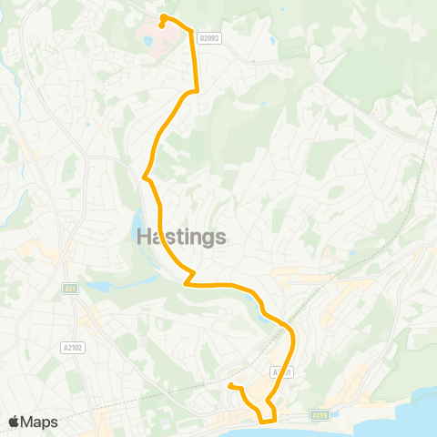 Stagecoach South East Conquest Hospital - Railway Station map