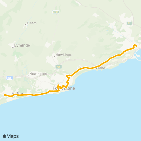 Stagecoach South East Hythe Light Railway Sta - Pencester Rd map