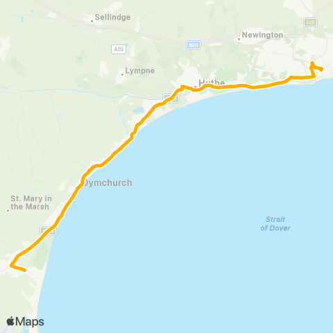 Stagecoach South East Marine Parade - The Pilot map