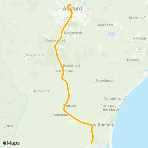 Stagecoach South East Park Street - The Ship map