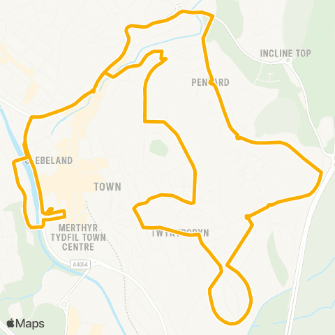 Stagecoach South Wales Merthyr Bus Sta Stand 3 - Merthyr Bus Sta Stand 1 map