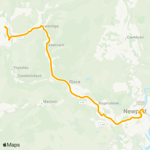 Stagecoach South Wales Market Square 21 - Blackwood Bus Sta Stand 9 map