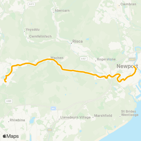 Stagecoach South Wales Caerphilly Interchange Stand 6 - Market Square 15a map
