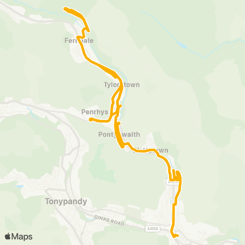 Stagecoach South Wales Porth Interchange Bay 1 - Taff Street map