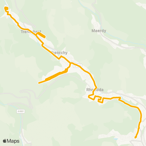 Stagecoach South Wales Tonypandy Bus Sta Stand A1 - Bryn Henllan map