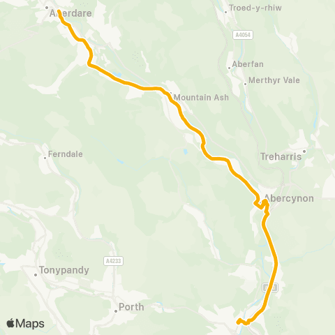 Stagecoach South Wales Pontypridd Bus Sta Stand 2 - Aberdare Bus Sta map