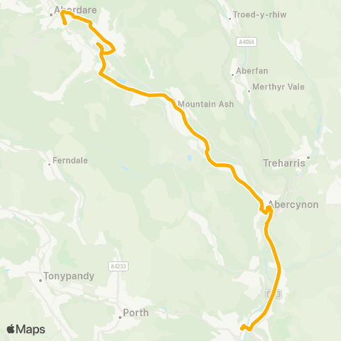 Stagecoach South Wales Pontypridd Bus Sta Stand 2 - Aberdare Bus Sta map