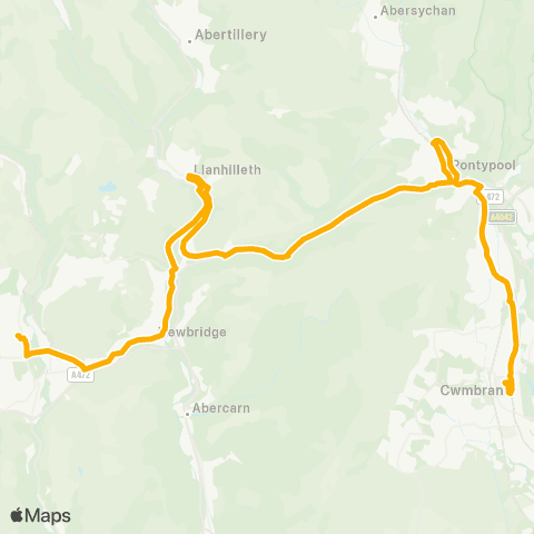 Stagecoach South Wales Blackwood Bus Sta Stand 3 - Cwmbran Bus Sta Stand D1 map