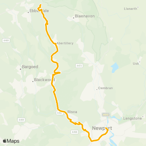 Stagecoach South Wales Brynmawr Bus Sta Stand1 - Market Square 18 map