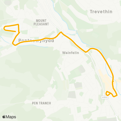 Stagecoach South Wales Waunddu - Market Square map