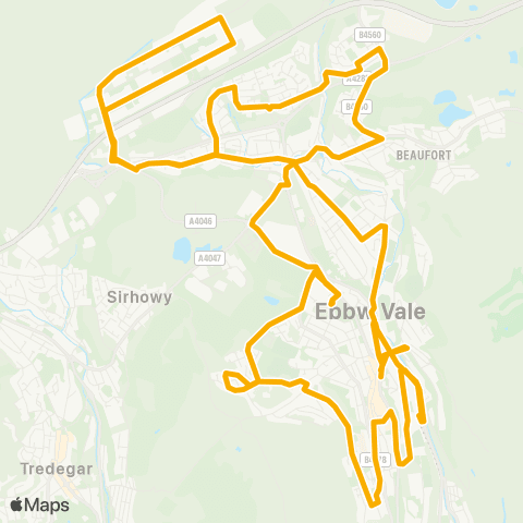 Stagecoach South Wales Ebbw Vale Bus Sta Stand 6 - Ebbw Vale Bus Sta Stand 2 map