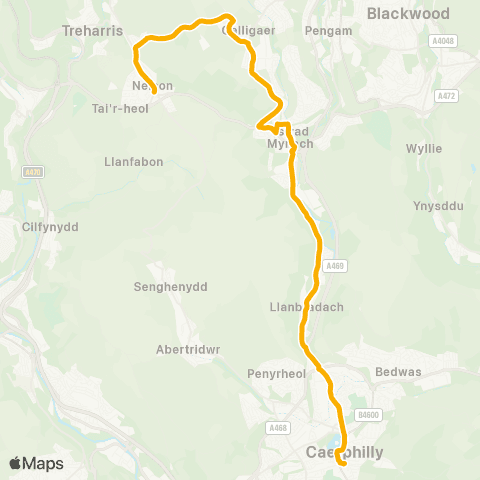 Stagecoach South Wales Nelson Bus Sta Stand 1 - Caerphilly Interchange Stand 9 map