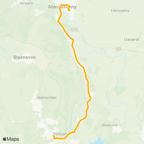 Stagecoach South Wales Abergavenny Bus Sta Stand 3 - Town Hall 3 map