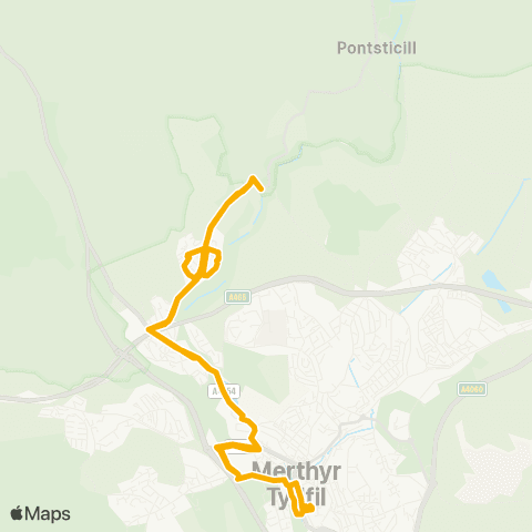 Stagecoach South Wales Merthyr Bus Sta Stand 4 - Merthyr Bus Sta Stand 1 map