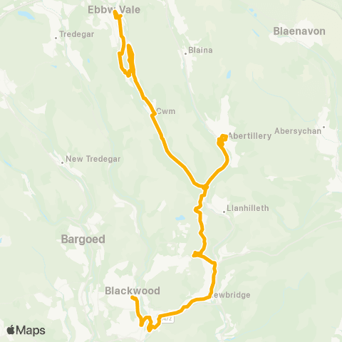 Stagecoach South Wales Ebbw Vale Bus Sta Stand 5 - Blackwood Bus Sta Stand 9 map