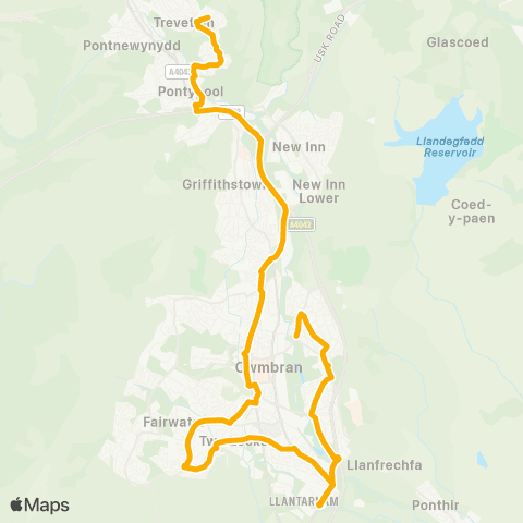 Stagecoach South Wales Ysgol Gyfun Gwynllyw - The Willows map