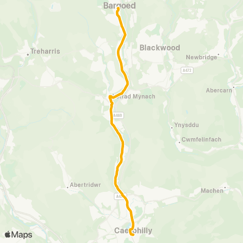 Stagecoach South Wales Hanbury Square - Caerphilly Interchange Stand 11 map