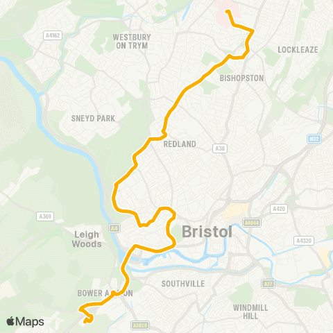 Stagecoach South Wales Long Ashton P&R - Southmead Hospital map