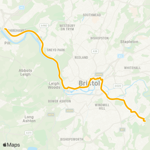 Stagecoach South Wales Portway P&R - Brislington P&R map