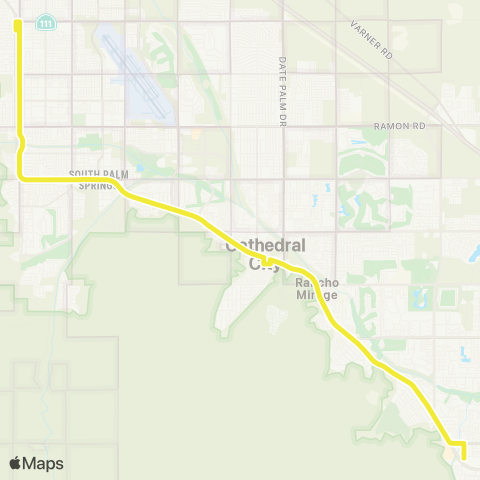 SunLine Route 1 West Valley map