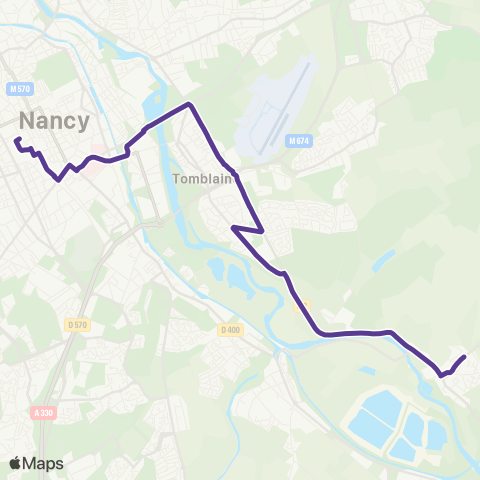 STAN Art-sur-Meurthe ↔︎ Nancy Gare map