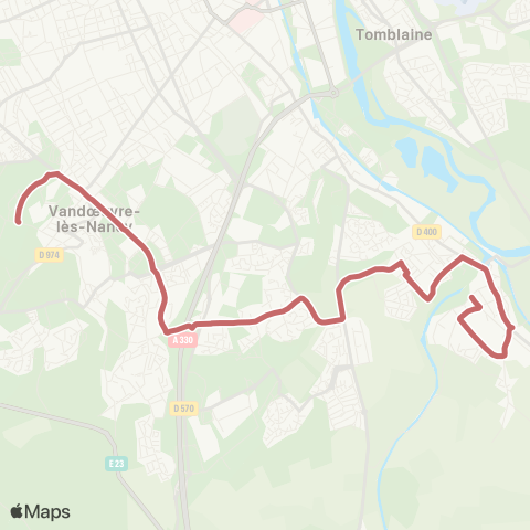 STAN Laneuveville Gare ↔︎ Villers Campus map