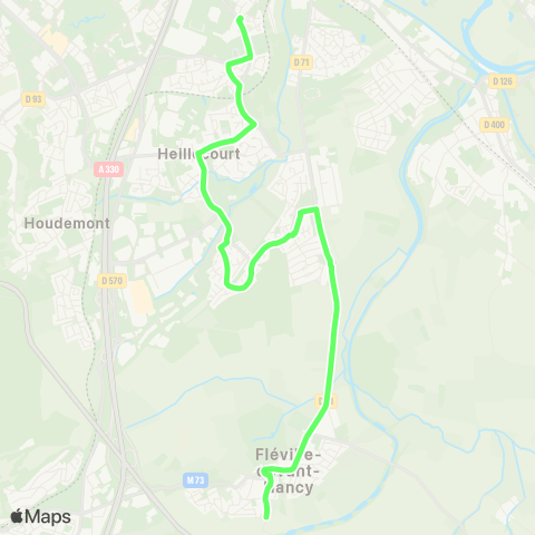 Stan Scolaires Fléville ↔︎ Jarville Sion map