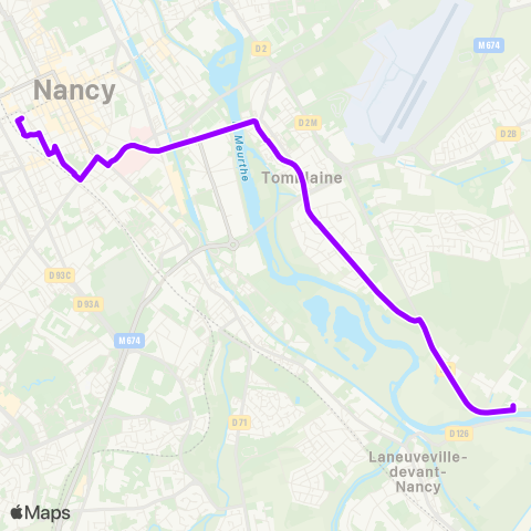 Stan Scolaires Nancy Gare ↔︎ Art-s/-Meurthe - Bosserville map
