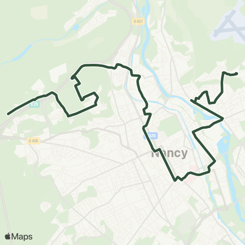 STAN Maxéville EcoParc ↔︎ Dommartemont map