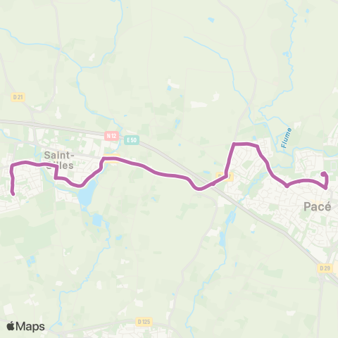 STAR Pacé (Ctre scolaire Pacé) - St-Gilles (Ile des Bois) map